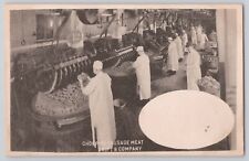 CHOPPING SAUSAGE MEAT Swift & Company Advertisement Postcard Packing House picture