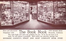 Riverside CA California The Book Nook Store Downtown Vtg Advertising Card E36 picture