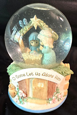 Precious Moments Nativity Christmas come let us adore you  Musical snow globe picture