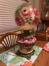 Vintage Gone with the wind lamp/ Very Cool Electrified Oil Lamp. Both Outlets picture