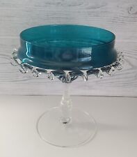 Vintage Murano Glass Compote Teal Blue picture