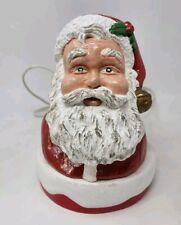 Vintage 1990's Hand Painted Santa Light Stand OOAK Heavy Ceramic Christmas READ picture