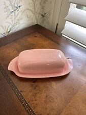 Vintage Boonton Ware Butter Dish Atomic Winged Pink Melamine NJ USA 520-1 GUC picture
