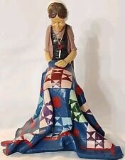 Vintage Jim Shore Amish Quilting Woman Farmhouse Figurine 8” 1994 Signed GUC picture