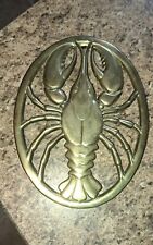 Gorgeous Gorham Brass Lobster/Crawfish Trivet 1983 Footed Louisiana  Style picture
