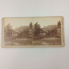 Antique D.S. Camp City Of Harford 1878 Train Wreck Stereoview #1 picture