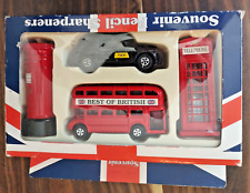 SET OF 4 LONDON STREET SCENE DIE CAST PENCIL SHARPENERS TAXI BUS PHONE BOOTH picture