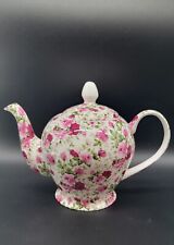 CROWN TRENT- Summertime Pink Chintz TEAPOT picture