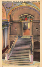 Postcard Interior Bancroft Hall, U.S. Naval Academy, Annapolis, Maryland Vintage picture