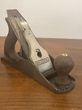 Vintage STANLEY BAILEY No 4 Wood Plane Carpentry Tool Smooth Bottom w/blade picture