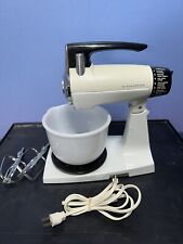 Vintage White Sunbeam Mixmaster Stand Mixer 10 speed, Beaters, Milk Glass Bowl picture