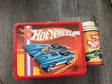 VINTAGE 1969 HOT WHEELS Redline Metal Lunch Box W/Red Thermos, 👀 picture