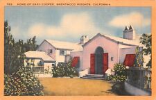 Brentwood Heights CA California Home of Gary Cooper Linen Postcard 4999 picture