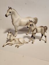 HTF Josef Originals Vintage White Arabian Horse 3 pc  Stallion, 2 foals Figurine picture