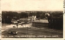 VIEW FROM GRAIN ELEVATOR antique real photo postcard rppc IDAHO FALLS, ID 1921 picture