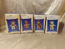Lot Of 4 Hallmark Gift Bearers 02, 03, 04,05, Jointed Porcelain Bear Ornaments picture