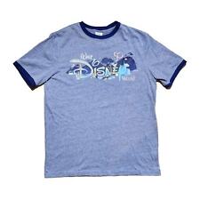 2021 Walt Disney World 50th Anniversary Park Icons Ringer Blue Shirt Adult Med picture