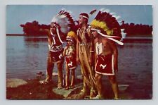 Postcard Caughnawaga Kahnawake Reservation Quebec Canada Vintage Chrome N17 picture