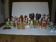 Lot of 17 Pairs Novelty Vintage Salt & Pepper Shakers Ceramic & Glass picture
