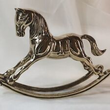 7.75” Solid Brass Rocking Horse, Vintage, Polished❤️ picture