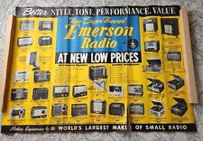 Vintage Original 1947 Emerson Radio Store Advertising Display Poster Large 43x31 picture