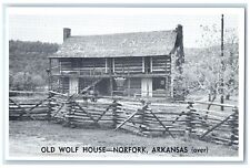 c1960s Old Wolf House Exterior Scene Norfolk Arkansas AR Unposted Fence Postcard picture