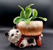 Inarco Vintage Blue Cat Planter With Stool Japan picture