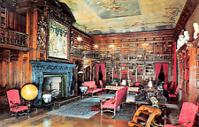 Asheville NC Biltmore Estate Interior Library Fireplace Baroque Vtg Postcard C12 picture