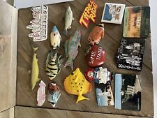 MIXED LOT OF VINTAGE STATE TOURIST TRAVEL Fish REFRIGERATOR  MAGNETS picture