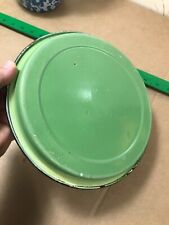 RARE BEAUTY GREEN FADE AND WHITE N/M TART PAN Graniteware Enamelware ANTIQUE picture