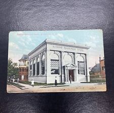 1909 NJ Postcard Wildwood New Jersey Marine National Bank building girl sidewalk picture