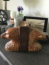 Vintage Sarried from Spain Hand Carved Wood Eagle Bookends picture