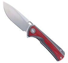TwoSun Folding Knife Titanium/Red Micarta Handle D2 Plain Edge TS419-D2 picture