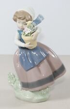 Lladro #5223 Spring is Here Lladro Spain 6 3/4” Figurine Girl w/ Flower Pot picture