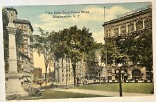 1917 View from Court House Steps. Binghamton New York. Vintage Postcard. NY picture
