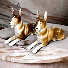 Vintage German Porcelain German Shepheard Dog Figurines Marked 7502 Germany picture