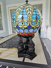 Tiffany Style Stained Glass Elephants with Air Balloon Lamp Stained Glass - Rare picture