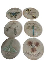 Vintage Paper Mache Insect Coasters  Set 6 in Original Mcm Neutral picture