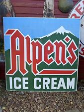 Vintage ALPEN'S ICE CREAM Greenbrier TN Tennessee Masonite 48” X 48” Dairy Sign picture