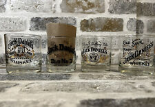 4 JACK DANIELS Lowball Whiskey Glasses 3- Old No. 7 & 1- Old Sour Mash Barware picture