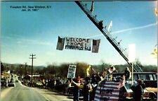 New Windsor NY-New York, Freedom Road, Flags, Vintage Postcard picture
