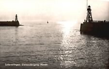 Vintage Postcard Scheveningen Zonsondergang Haven Netherlands NL RPPC picture