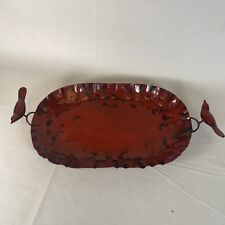 FABULOUS Old Vintage Cast Iron BIRD Handle Tray picture