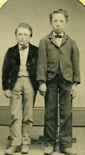 Boys with Stand behind, Children Tintype Photo by J.A. Bunker, Hudson, Wisconsin picture