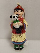 Chinese Ornament Boy Hanging Jointed Hanging Legs Vintage picture