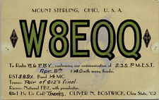 1940 W8EQQ Mount Sterling Ohio Ham Radio Amateur QSL Card Postcard picture