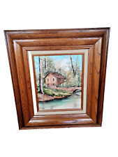 The Old Mill By Sherry Masters Oil On Canvas Art Solid Wood Frame 15x17 SIGNED picture