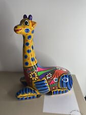 Talavera Mexican Folk Art Hand Paint Giraffe Figurine Statue Sculpture Colorful picture