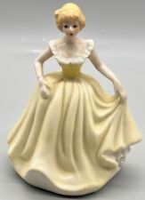 Vintage porcelain Lady In long Yellow Dress picture