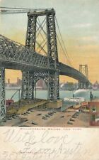 NEW YORK CITY - Williamsburg Bridge Glitter Covered Postcard - udb (pre 1908) picture